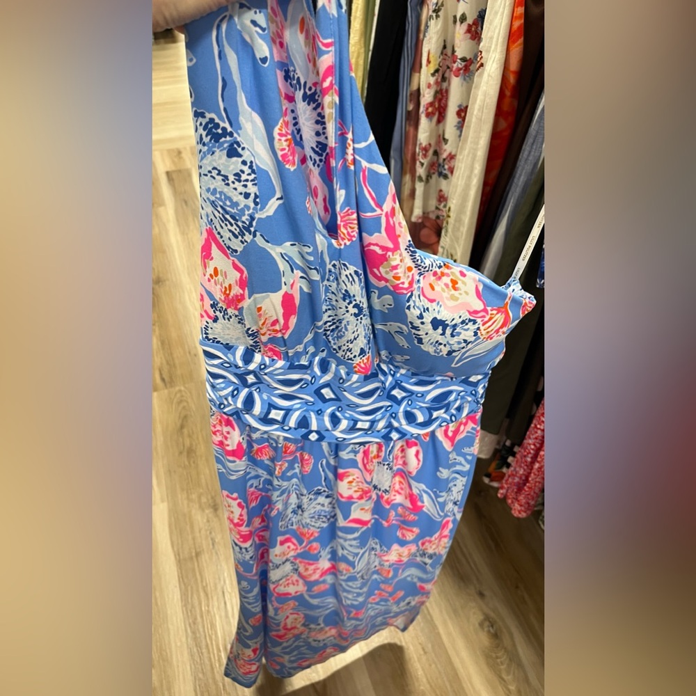Lilly Pulitzer one shoulder midi dress